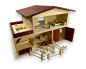 Preview: Puppenstube mit Stall (Vorderseite)