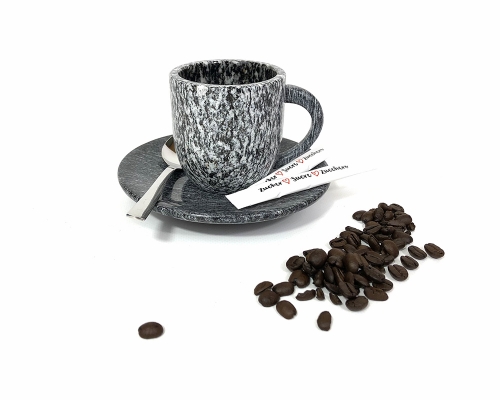 Kaffee-Tasse mit Unterteller «Calanca Gneis»