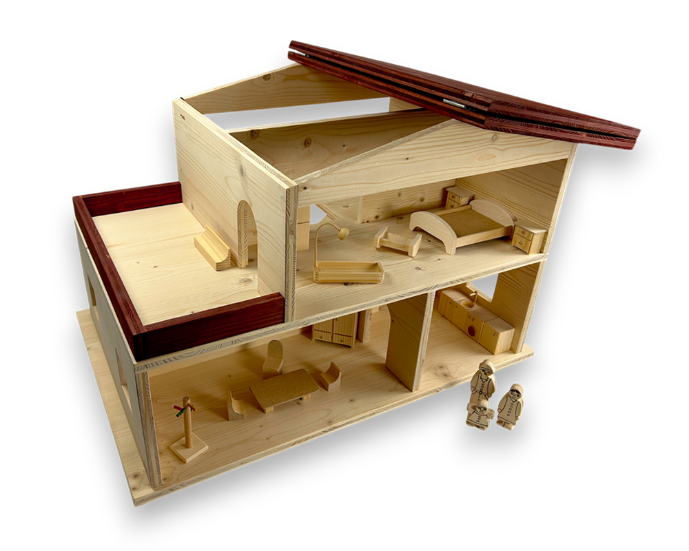 Puppenstube mit offenem Dach